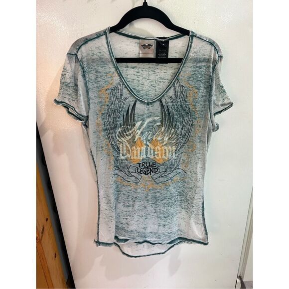 Harley Davidson True Legend Light Weight See Through T-Shirt Woman’s Size Medium - Picture 1 of 13